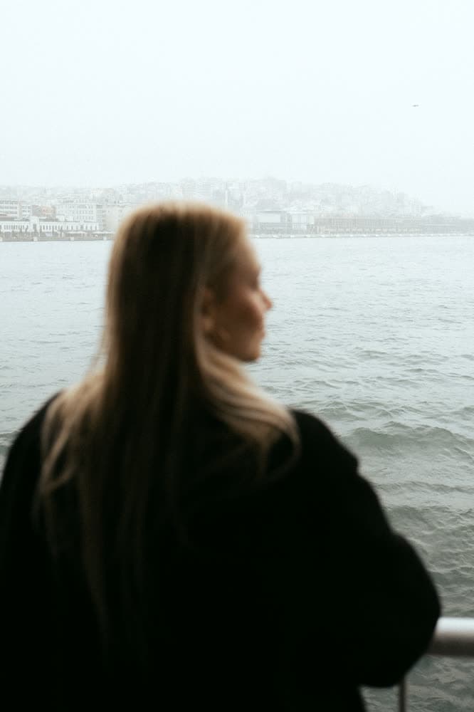 Kate in Istanbul at night